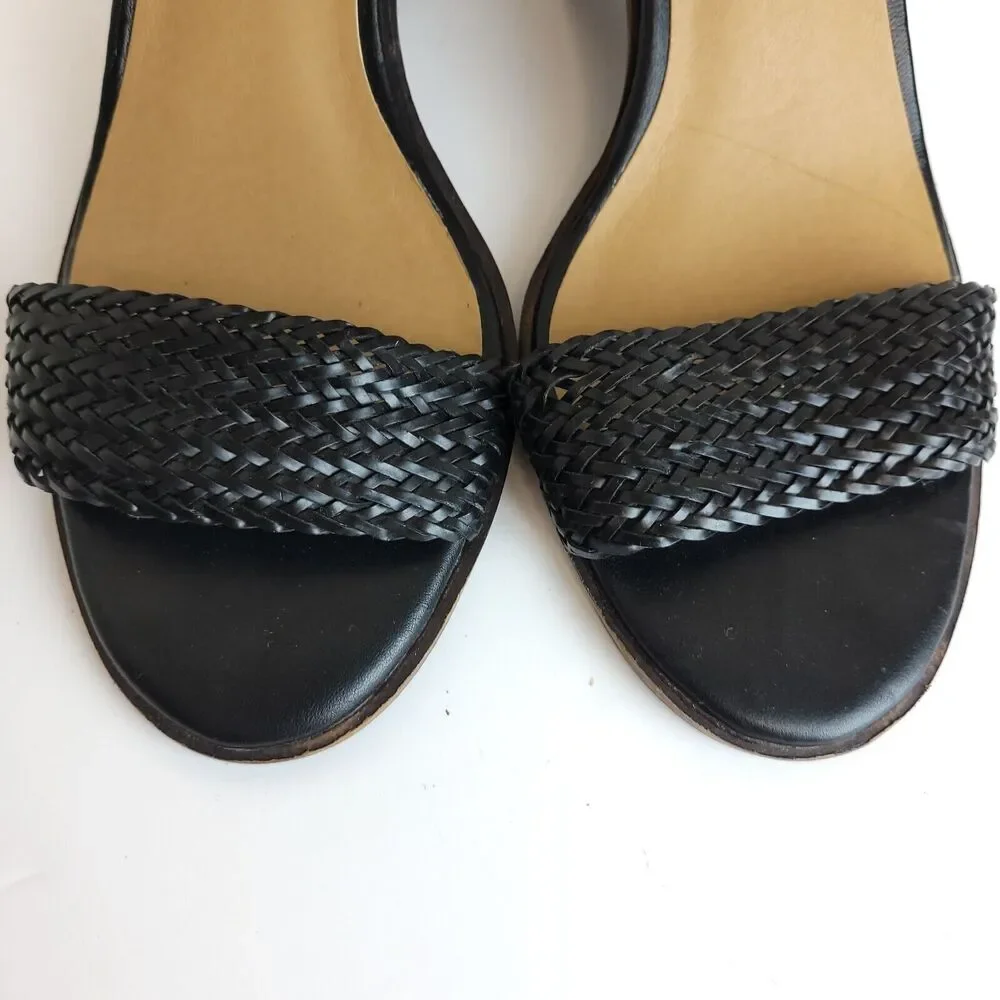 Lucky Brand Sz 10 Womens Chunky Heel Ankle Strap Braided Sandals Dress Shoes... - Picture 3 of 10